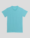 BASERANGE Classic Bamboo Fiber and Cotton Slim Fit T-shirt Series Collection Round Neck Bottoming Shirt France BAS-TOCT-BL-SP25-CHARLES TURQUOISE